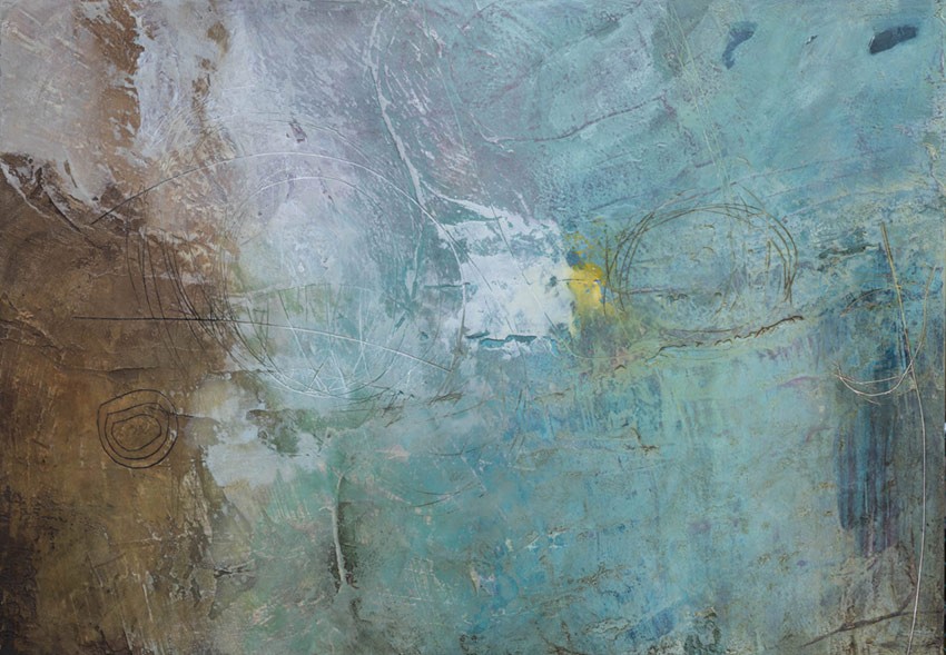 Charism<br>42" x 60", Mixed Medium: Plaster/Cement, Acrylic, Oil & Wax on Board